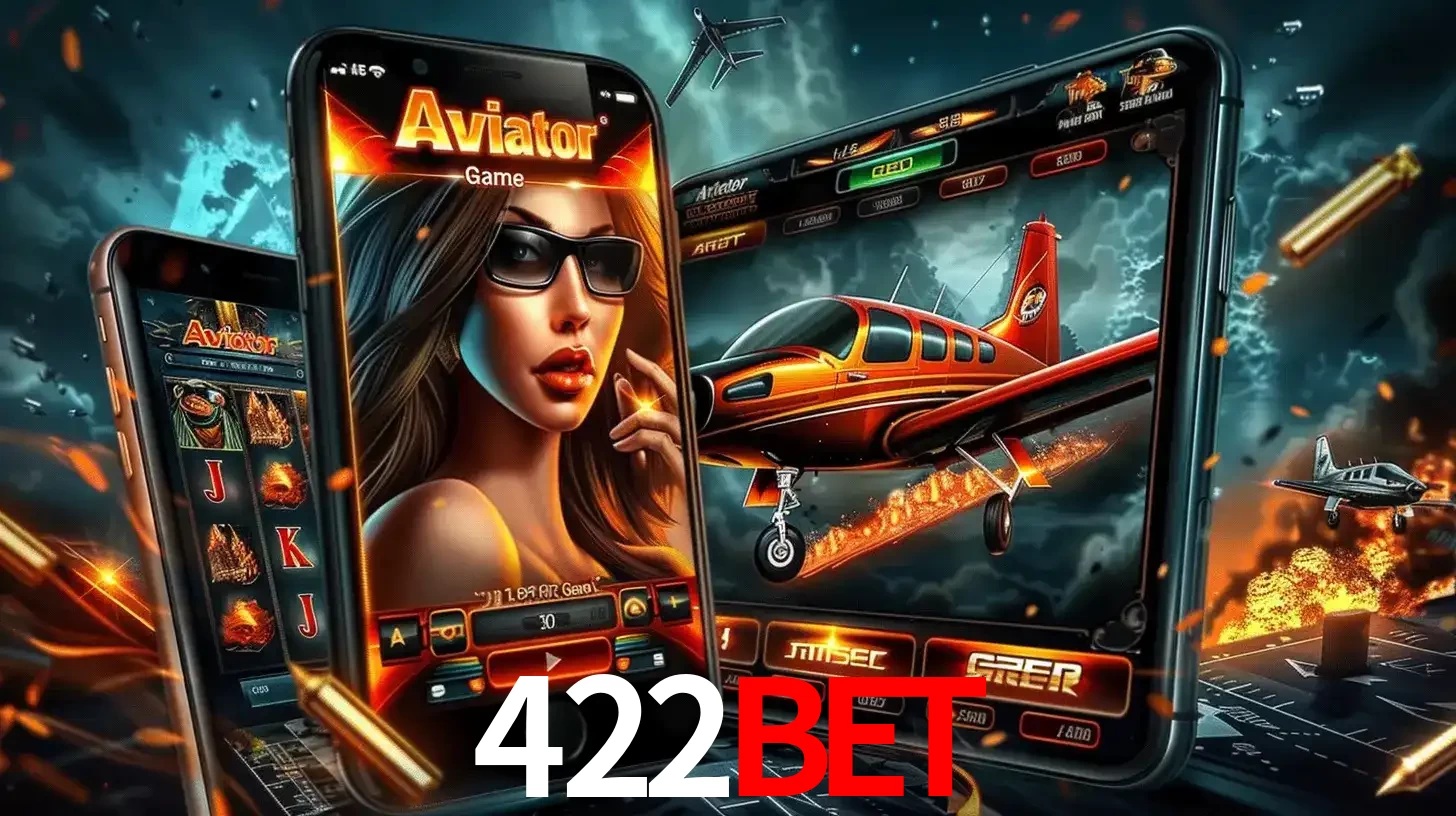 O popular jogo de apostas Aviator exibido em vários celulares e tablets, mostrando a interface emocionante e a ação de voo disponíveis para jogar agora no 422bet.