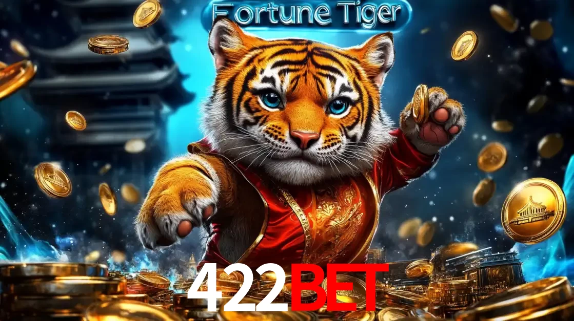 Imagem promocional do jogo de slot Fortune Tiger, com um tigre majestoso em traje tradicional cercado por uma fortuna em moedas de ouro, disponível agora no cassino 422bet.